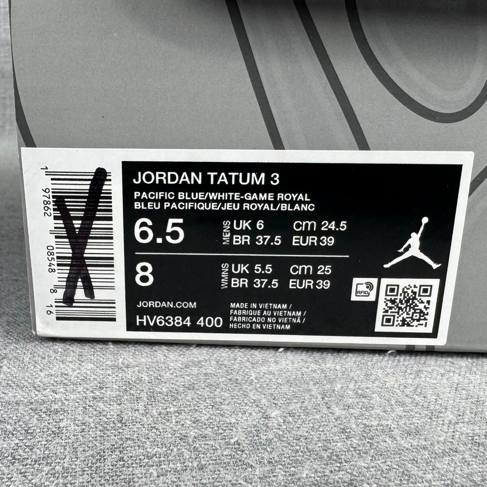 Nike Jordan Tatum 3 Blueprint Pacific Blue White Men's 6.5 HV6384-400 - Picture 12 of 12